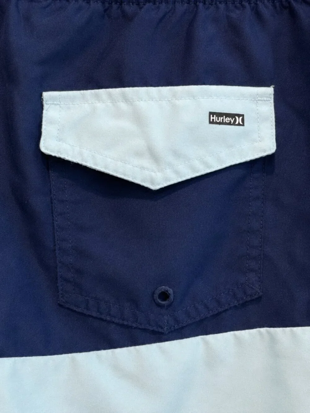 Hurley Boys Swim Trunks Size M Navy Light Blue Colorblock Mesh Lined